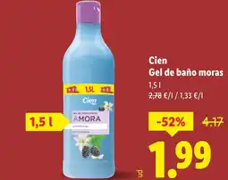 Lidl CIEN Gel de baño moras oferta