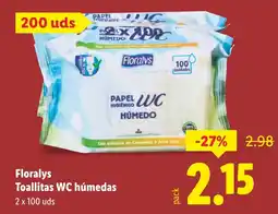 Lidl FLORALYS Toallitas WC húmedas oferta