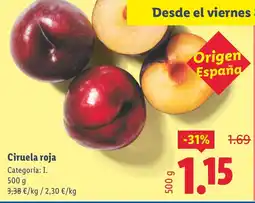 Lidl Ciruela roja oferta