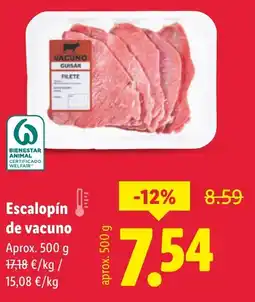 Lidl Escalopín de vacuno oferta