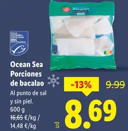 Lidl Ocean Sea Porciones de bacalao oferta