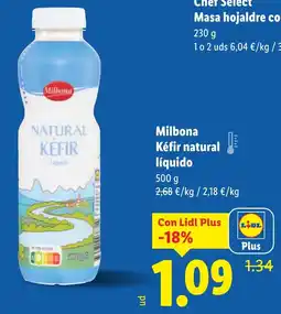 Lidl MILBONA Kéfir natural líquido oferta