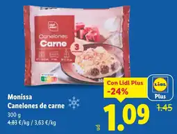Lidl MONISSA Canelones de carne oferta