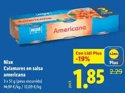 Lidl NIXE Calamares en salsa americana oferta