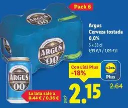 Lidl ARGUS Cerveza tostada oferta