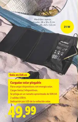 Lidl Cargador solar plegable oferta