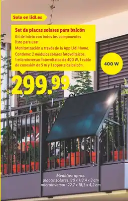 Lidl Set de placas solares para balcón oferta