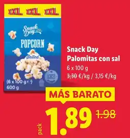 Lidl SNACK DAY Palomitas con sal oferta