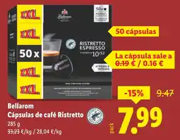 Lidl BELLAROM Cápsulas de café Ristretto oferta