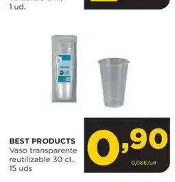Alimerka BEST PRODUCTS Vaso transparente reutilizable oferta