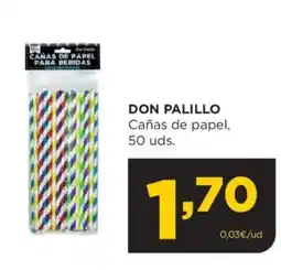 Alimerka DON PALILLO Cañas de papel, 50 uds. oferta