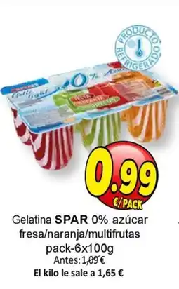SPAR SPAR Gelatina 0% azúcar fresa/naranja/multifrutas oferta