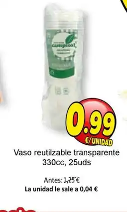 SPAR Vaso reutilzable transparente oferta