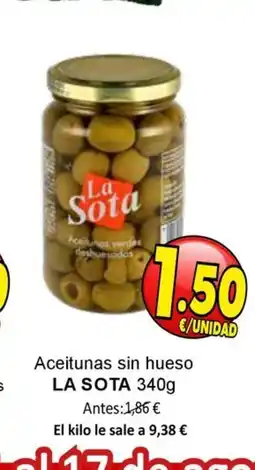 SPAR LA SOTA Aceitunas sin hueso oferta