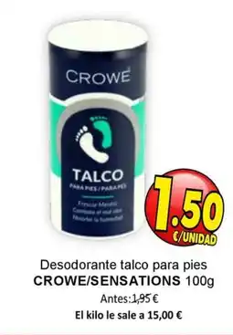 SPAR CROWE/SENSATIONS Desodorante talco para pies oferta