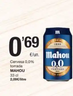 SPAR Fragadis MAHOU Cervesa 0,0% torrada oferta