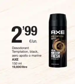 SPAR Fragadis AXE Desodorant Temptation, black, aero apollo o marine oferta