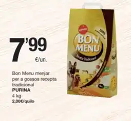 SPAR Fragadis PURINA Bon Menu menjar per a gossos recepta tradicional oferta