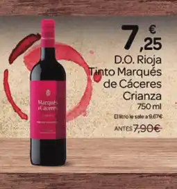 Supermercados El Jamón D.O. Rioja Tinto Marqués de Cáceres Crianza oferta