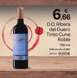 Supermercados El Jamón D.O. Ribera del Duero Tinto Cune Roble oferta