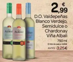 Supermercados El Jamón D.O. Valdepeñas Blanco Verdejo, Semidulce o Chardonay Viña Albali oferta