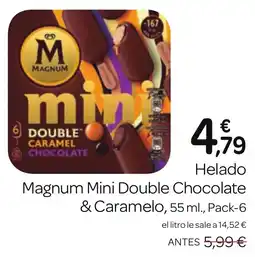 Supermercados El Jamón Helado Magnum Mini Double Chocolate Caramelo oferta