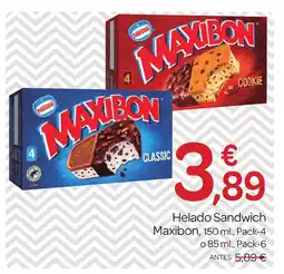 Supermercados El Jamón MAXIBON Helado Sandwich oferta