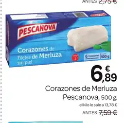 Supermercados El Jamón PESCANOVA Corazones de Merluza oferta