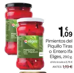 Supermercados El Jamón IFA ELIGES Pimientos del Piquillo Tiras o Entero oferta