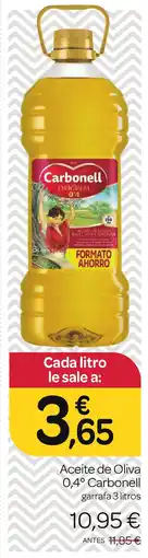 Supermercados El Jamón CARBONELL Aceite de Oliva 0,4° oferta
