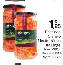 Supermercados El Jamón IFA ELIGES Ensalada China o Mediterránea oferta
