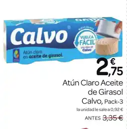 Supermercados El Jamón CALVO Atún Claro Aceite de Girasol oferta