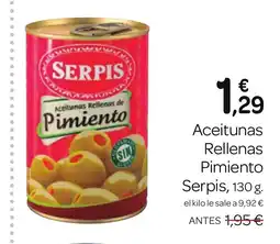 Supermercados El Jamón SERPIS Aceitunas Rellenas Pimiento oferta