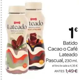 Supermercados El Jamón PASCUAL Batido Cacao o Café oferta