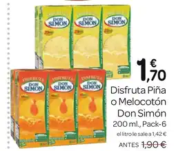 Supermercados El Jamón DON SIMON Disfruta Piña o Melocotón oferta