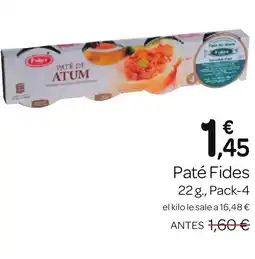 Supermercados El Jamón Paté Fides oferta
