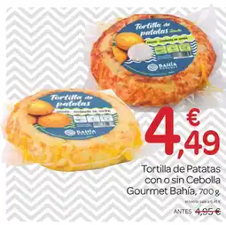 Supermercados El Jamón Tortilla de Patatas con o sin Cebolla Gourmet Bahía oferta