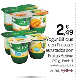 Supermercados El Jamón ACTIVIA Yogur Bifidus con Frutas o Desnatados con Frutas oferta