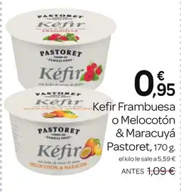 Supermercados El Jamón PASTORET Kefir Frambuesa o Melocotón & Maracuyá oferta