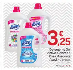 Supermercados El Jamón ASEVI Detergente Gel Activo, Colores o Rosa Mosqueta oferta
