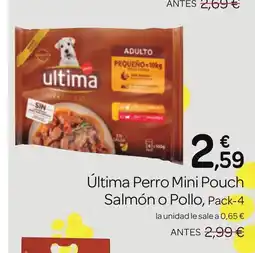 Supermercados El Jamón ÚLTIMA Perro Mini Pouch Salmón o Pollo oferta
