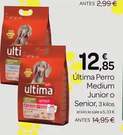 Supermercados El Jamón ÚLTIMA Perro Medium Junior o Senior oferta