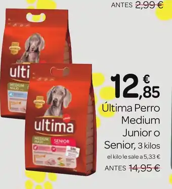 Supermercados El Jamón ÚLTIMA Perro Medium Junior o Senior oferta