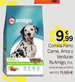 Supermercados El Jamón IFA AMIGO Comida Perro Carne, Arroz y Verduras oferta