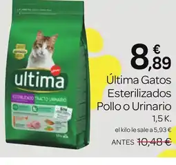 Supermercados El Jamón ÚLTIMA Gatos Esterilizados Pollo o Urinario oferta