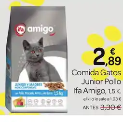 Supermercados El Jamón IFA AMIGO Comida Gatos Junior Pollo oferta