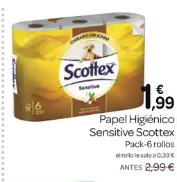 Supermercados El Jamón SCOTTEX Papel Higiénico Sensitive oferta