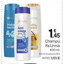 Supermercados El Jamón IFA UNNIA Champú oferta