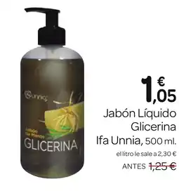 Supermercados El Jamón IFA UNNIA Jabón Líquido Glicerina oferta