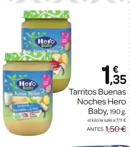 Supermercados El Jamón HERO BABY Tarritos Buenas Noches oferta